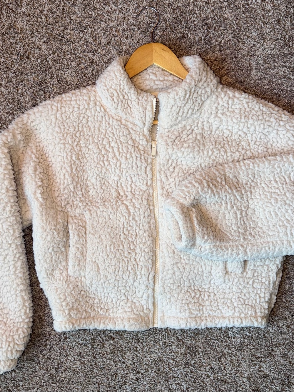 Express Cream Sherpa Jacket in CXS
